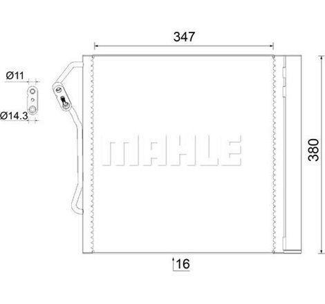 Condensator AC SMART CABRIO. CITY-COUPE. CROSSBLADE. FORTWO 0.6-0.7-0.8D 07.98-01.07 - MAHLE-AC451000S
