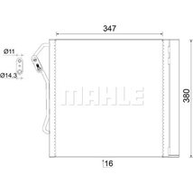 Condensator AC SMART CABRIO. CITY-COUPE. CROSSBLADE. FORTWO 0.6-0.7-0.8D 07.98-01.07 - MAHLE-AC451000S