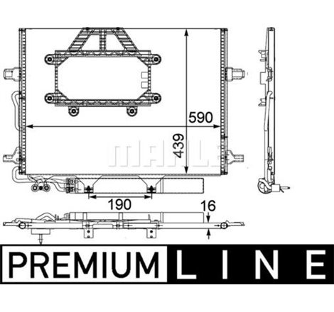 Condensator AC MERCEDES CLS C219. E T-MODEL S211. E VF211. E W211 3.0D-3.5-5.5 01.05-12.10 - MAHLE-AC453000P