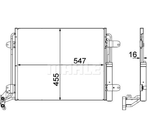 Condensator AC VW TIGUAN 1.4-2.0D 09.07-06.20 - MAHLE-AC 454 000P
