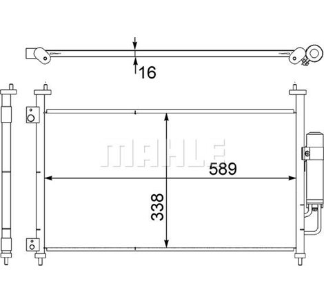 Condensator AC HONDA CIVIC VIII 1.3-2.2D 09.05-05.13 - MAHLE-AC464000S