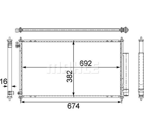 Condensator AC HONDA ACCORD VII 2.0-2.4 02.03-05.08 - MAHLE-AC467001S