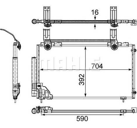 Condensator AC HONDA STREAM 1.7-2.0 05.01-09.06 - MAHLE-AC471000S