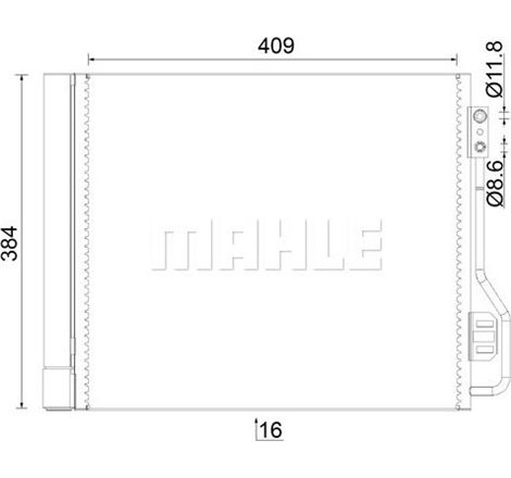 Condensator AC SMART FORTWO 0.8D-1.0-Electric 01.07- - MAHLE-AC488000S