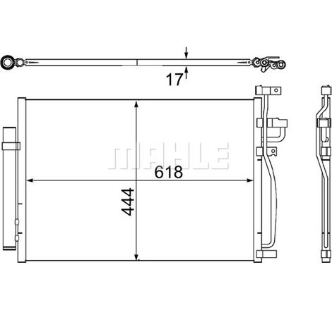 Condensator. climatizare - MAHLE-AC489000S - MAHLE-AC489000S