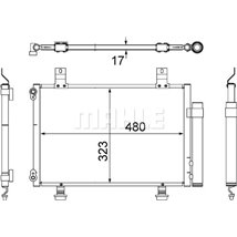 Condensator. climatizare - MAHLE-AC495000S - MAHLE-AC495000S