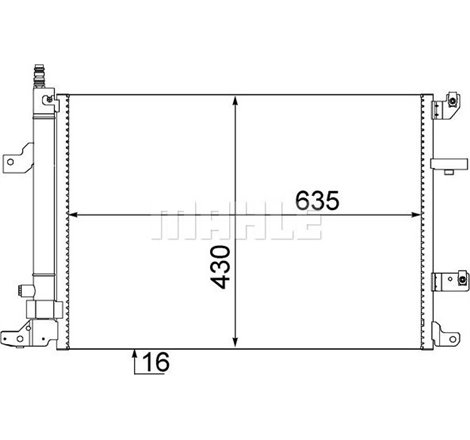 Condensator AC VOLVO S60 I. S80 I. V70 II. XC70 I 2.0-3.0 05.98-04.10 - MAHLE-AC497000S