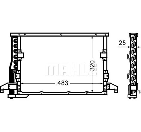 Condensator AC BMW 3 E36. Z3 E36 3.0-3.2 11.92-06.01 - MAHLE-AC512000S