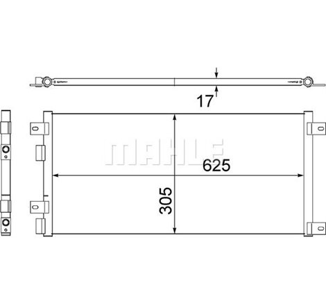 Condensator. climatizare - MAHLE-AC517000S - MAHLE-AC517000S