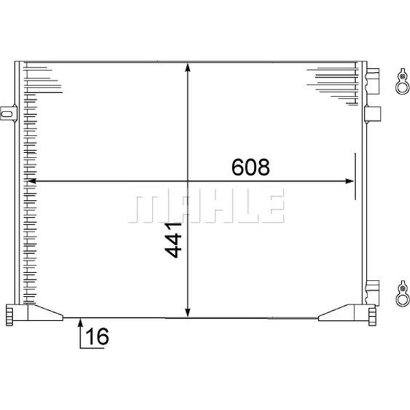 Condensator AC NISSAN PRIMASTAR. OPEL VIVARO A. RENAULT TRAFIC II 1.9D-2.0 02.01- - MAHLE-AC528000S