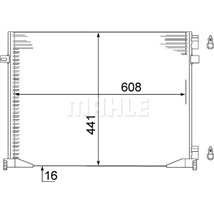 Condensator AC NISSAN PRIMASTAR. OPEL VIVARO A. RENAULT TRAFIC II 1.9D-2.0 02.01- - MAHLE-AC528000S