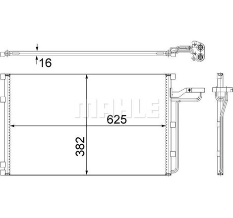 Condensator AC VOLVO C30. C70 II. S40 II. V50 2.0D-2.5 01.04-06.13 - MAHLE-AC551001S