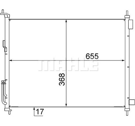 Condensator. climatizare - MAHLE-AC558000S - MAHLE-AC558000S