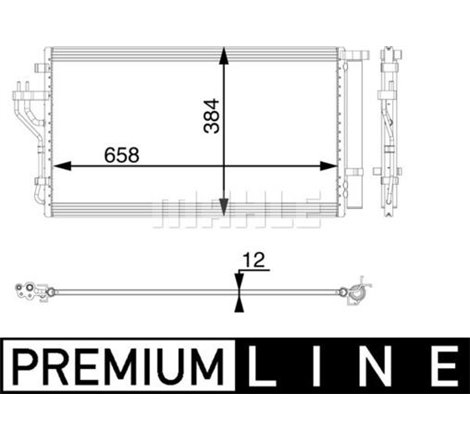 Condensator AC HYUNDAI IX35. KIA CARENS IV. SPORTAGE III 1.6-2.0-2.0D 08.09- - MAHLE-AC56000P