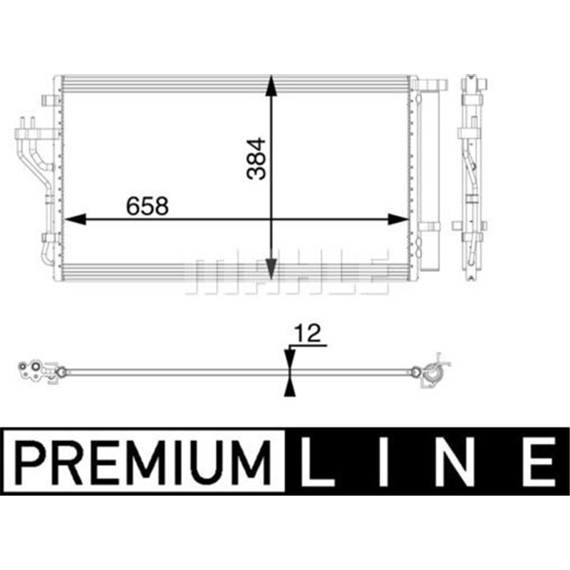 Condensator AC HYUNDAI IX35. KIA CARENS IV. SPORTAGE III 1.6-2.0-2.0D 08.09- - MAHLE-AC56000P