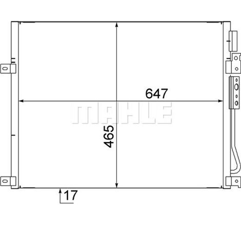 Condensator AC JEEP COMMANDER. GRAND CHEROKEE III 3.0D-6.1 10.04-12.10 - MAHLE-AC564000S
