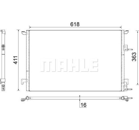 Condensator AC CADILLAC BLS. SAAB 9-3 1.9D 09.04- - MAHLE-AC589000S