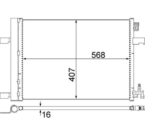 Condensator AC CHEVROLET CRUZE. ORLANDO. OPEL ASTRA J. ASTRA J GTC. CASCADA. ZAFIRA B. ZAFIRA C 1.3D-1.8LPG 05.09- - MAHLE-AC636