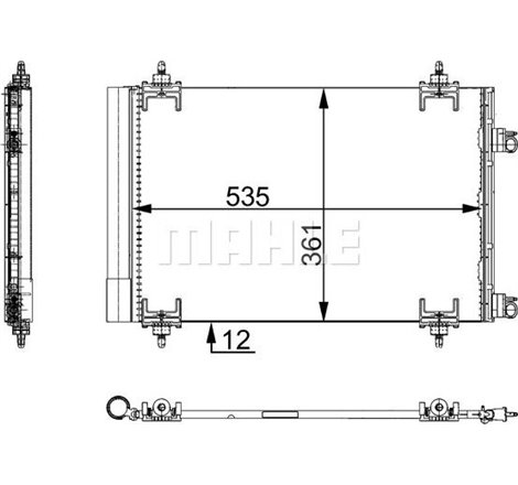 Condensator AC CITROEN BERLINGO MULTISPACE. BERLINGO-MINIVAN. C4. C4 I. PEUGEOT 307. 307-KOMBI. 308 I. PARTNER ORIGIN. PARTNER T