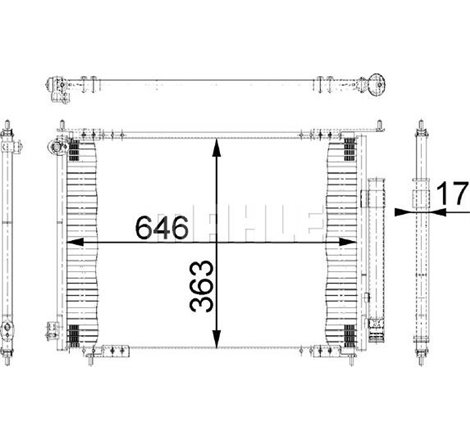 Condensator AC AUDI A3. HONDA CR-V II 1.8-2.4 09.96-03.07 - MAHLE-AC678000S