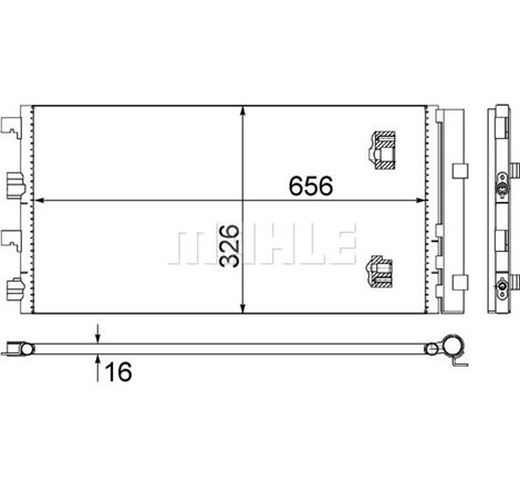 Condensator AC DACIA DUSTER. DUSTER-SUV 1.5D 06.10- - MAHLE-AC724000S