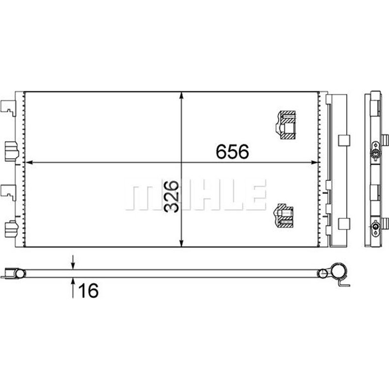 Condensator AC DACIA DUSTER. DUSTER-SUV 1.5D 06.10- - MAHLE-AC724000S
