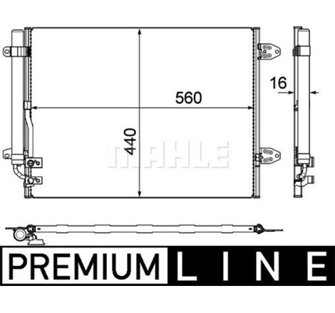 Condensator AC VW CC B7. PASSAT ALLTRACK B7. PASSAT B6. PASSAT B7. PASSAT B7-KOMBI 1.6-2.0D 03.05-12.16 - MAHLE-AC733000P