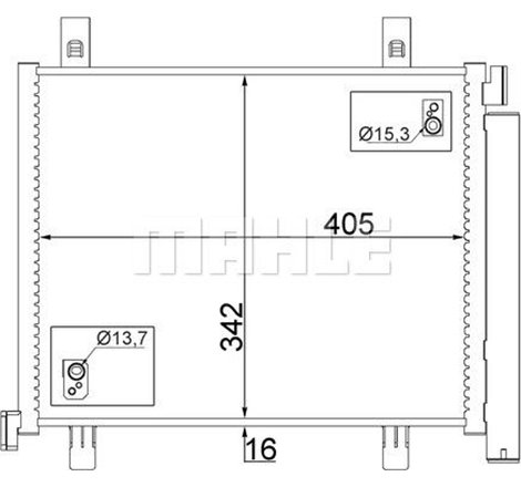 Condensator AC SEAT MII. SKODA CITIGO. E-CITIGO. VW LOAD UP. UP! 1.0-1.0CNG-Electric 08.11- - MAHLE-AC747000S