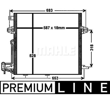 Condensator AC MERCEDES G W461. GL X164. M W164. R W251. V251 3.0-6.3 02.05-07.23 - MAHLE-AC756000P