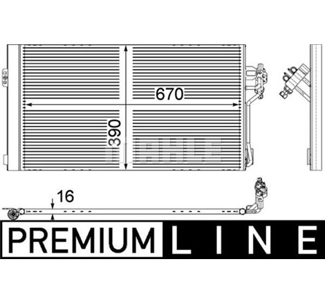 Condensator AC MERCEDES VIANO W639. VITO-MIXTO W639. VITO W639 2.0D-Electric 09.03- - MAHLE-AC762000P