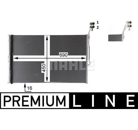 Condensator AC PORSCHE CAYENNE. VW TOUAREG 2.0-4.8 01.10- - MAHLE-AC 777 000P