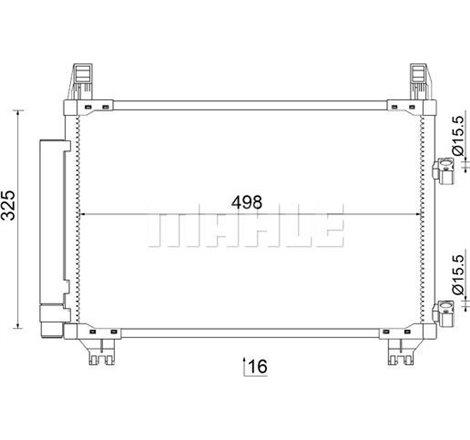 Condensator AC DAIHATSU CHARADE VIII. TOYOTA YARIS. YARIS-VIOS 1.0-1.33 01.05- - MAHLE-AC793000S