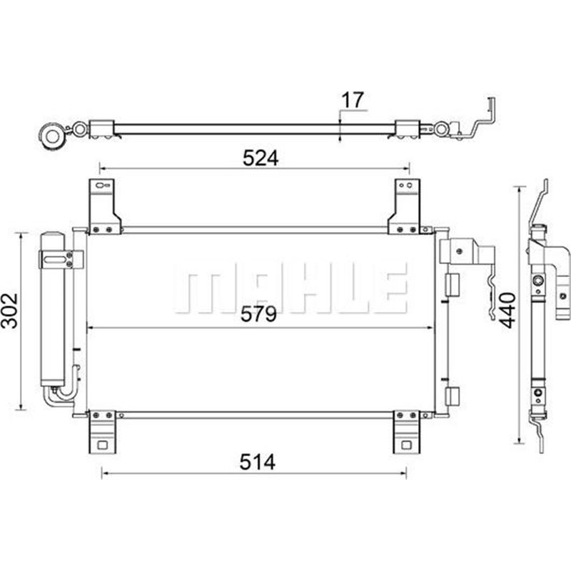 Condensator. climatizare - MAHLE-AC794000S - MAHLE-AC794000S