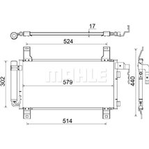 Condensator. climatizare - MAHLE-AC794000S - MAHLE-AC794000S