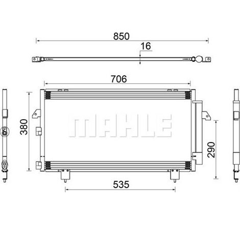 Condensator. climatizare - MAHLE-AC796000S - MAHLE-AC796000S