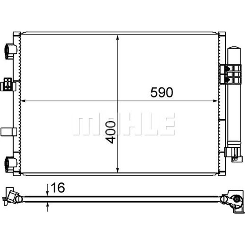 Condensator AC FORD C-MAX II. FOCUS III. FOCUS III-HATCHBACK. FOCUS III-KOMBI. GRAND C-MAX 1.0-Electric 04.10-02.20 - MAHLE-AC86