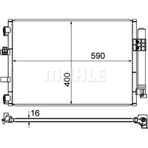 Condensator AC FORD C-MAX II. FOCUS III. FOCUS III-HATCHBACK. FOCUS III-KOMBI. GRAND C-MAX 1.0-Electric 04.10-02.20 - MAHLE-AC86