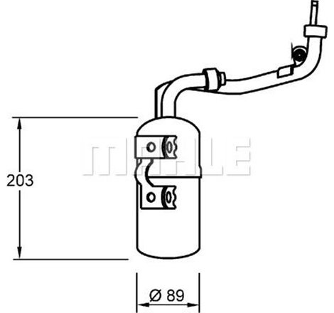 Air conditioning drier FORD C-MAX. C-MAX II. FOCUS C-MAX. FOCUS II. FOCUS II-KOMBI. MAZDA 3 1.6-2.5 10.03-06.19 - MAHLE-AD277000