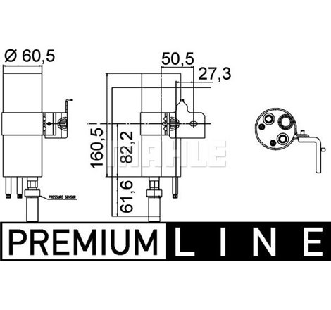 Air conditioning drier FORD FIESTA V. FIESTA VI 1.6D 04.07-04.17 - MAHLE-AD290000P
