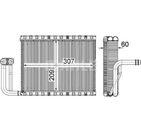 Air conditioning evaporator BMW 5 F10. 5 F11. 5 GRAN TURISMO F07. 6 F12. 6 F13. 6 GRAN COUPE F06. 7 F01. F02. F03. F04 1.6-6.0 0