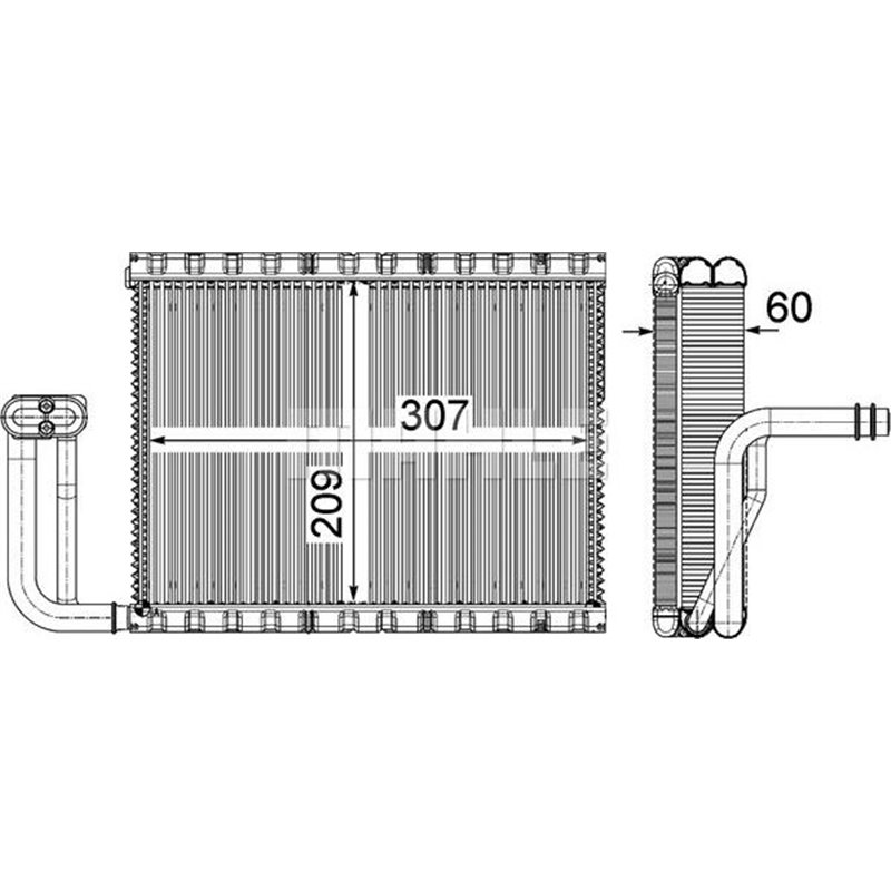 Air conditioning evaporator BMW 5 F10. 5 F11. 5 GRAN TURISMO F07. 6 F12. 6 F13. 6 GRAN COUPE F06. 7 F01. F02. F03. F04 1.6-6.0 0
