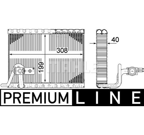 Air conditioning evaporator DS DS 5. CITROEN C4 I. DS5. PEUGEOT 3008. 3008 I. 5008. 5008 I 1.2-2.0DH 04.07-12.18 - MAHLE-AE12400