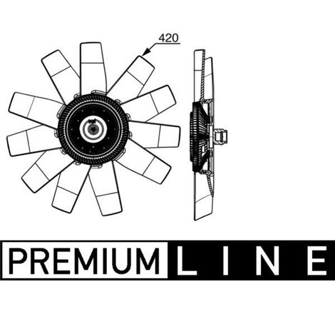 Ventilator radiator FORD RANGER. TRANSIT 2.2D-3.2D 09.07- - MAHLE-CFF 530 000P