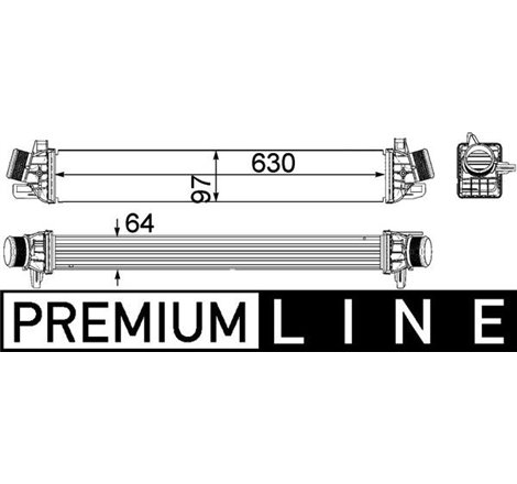 Supply air cooler ALFA ROMEO GIULIETTA. GIULIETTA-HATCHBACK 1.4-2.0D 04.10-12.20 - MAHLE-CI259000P