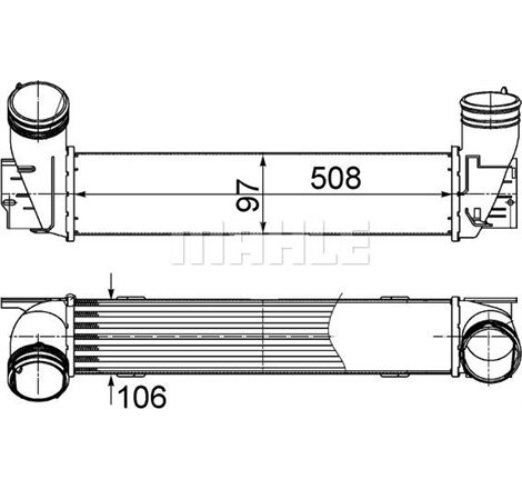 Supply air cooler BMW 3 E90. 3 E91. 3 E92. 3 E93 3.0D 12.04-12.13 - MAHLE-CI489000S