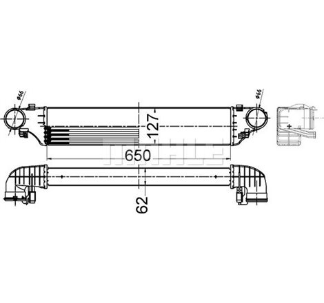 Supply air cooler MERCEDES C CL203. C T-MODEL S203. C W203. CLC CL203. CLK A209. CLK C209 1.6-3.0D 12.00-06.11 - MAHLE-CI505000S