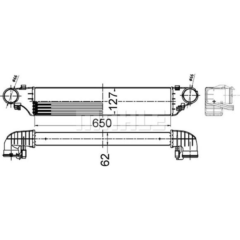 Supply air cooler MERCEDES C CL203. C T-MODEL S203. C W203. CLC CL203. CLK A209. CLK C209 1.6-3.0D 12.00-06.11 - MAHLE-CI505000S