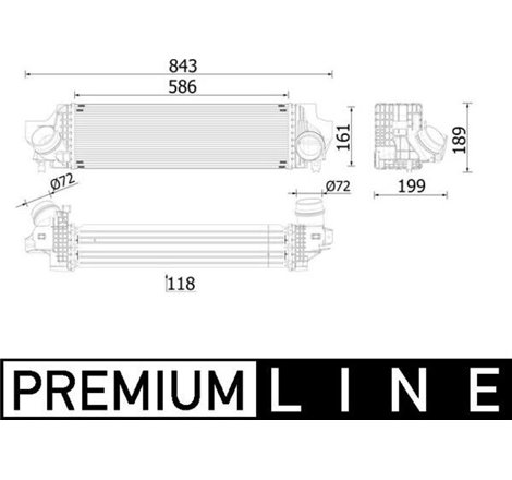 Supply air cooler BMW 2 F45. X1 F48. MINI F56. F57. CLUBMAN F54. COUNTRYMAN F60 2.0 11.13- - MAHLE-CI610000P