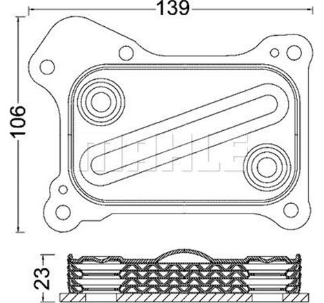 Oil cooler with seal FIAT 500. 500 C. 500L. DOBLO. DOBLO-MINIVAN. FIORINO. FIORINO-MINIVAN. GRANDE PUNTO. IDEA. PALIO. PANDA. PA