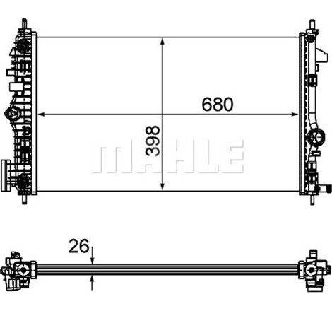 Radiator motor Automat CHEVROLET MALIBU. OPEL INSIGNIA A. INSIGNIA A COUNTRY. SAAB 9-5 1.6D-2.0D - MAHLE-CR1103000P